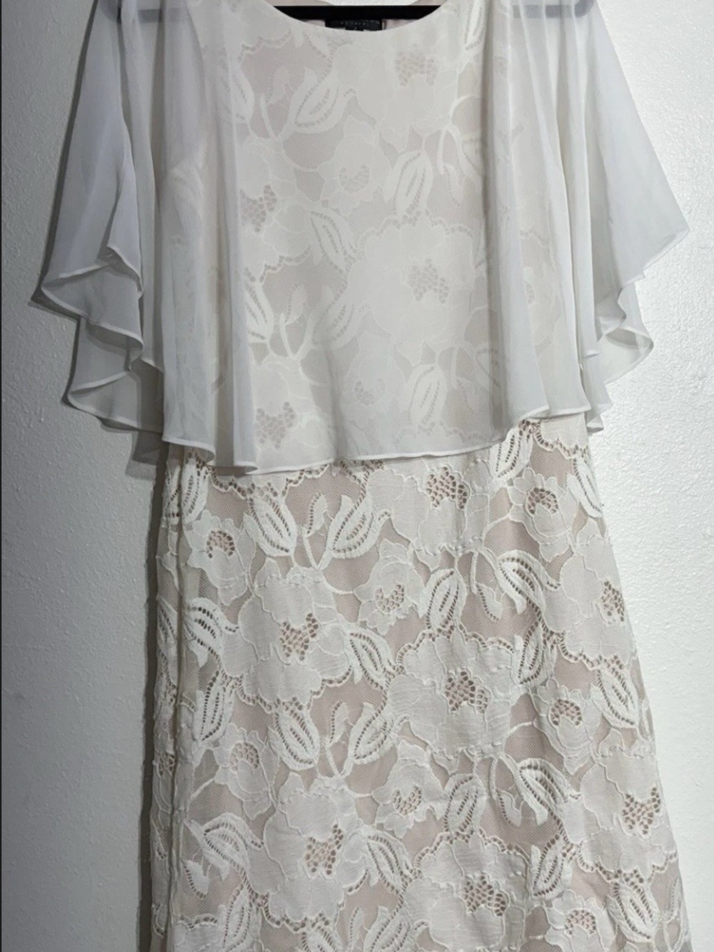 connected apparel White Lace Midi Dress